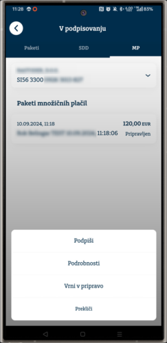 Addiko Mobile Business - podpisovanje dokumentov